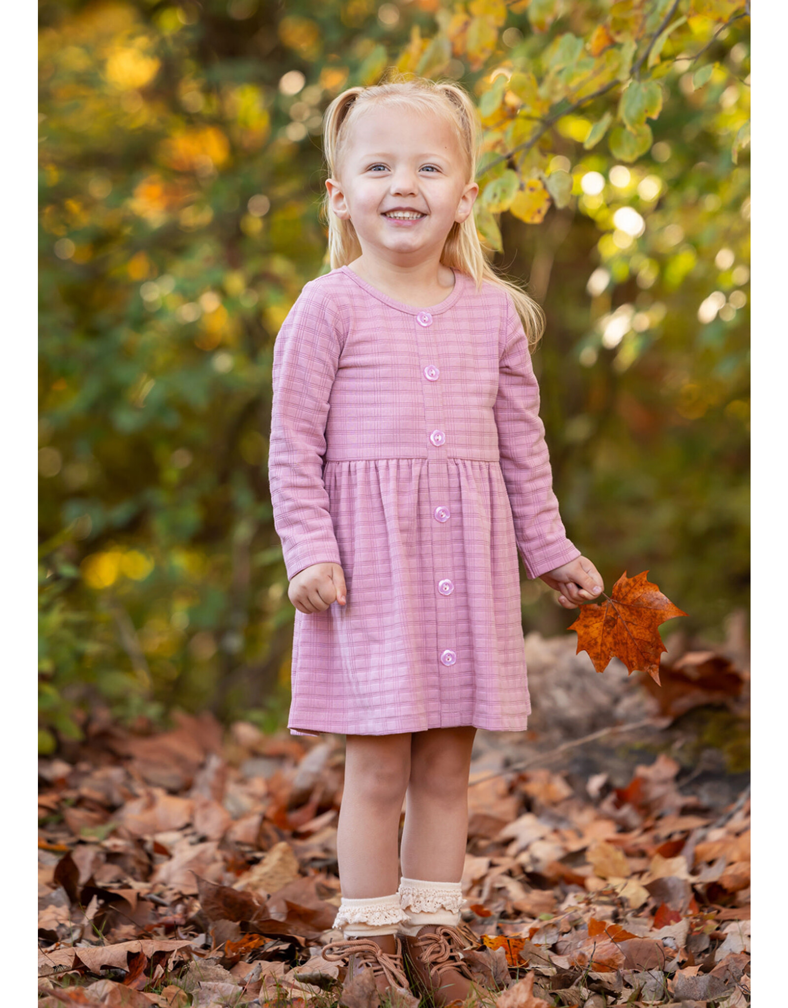 Mabel & Honey Mabel & Honey- Solid Purple Liliana Dress
