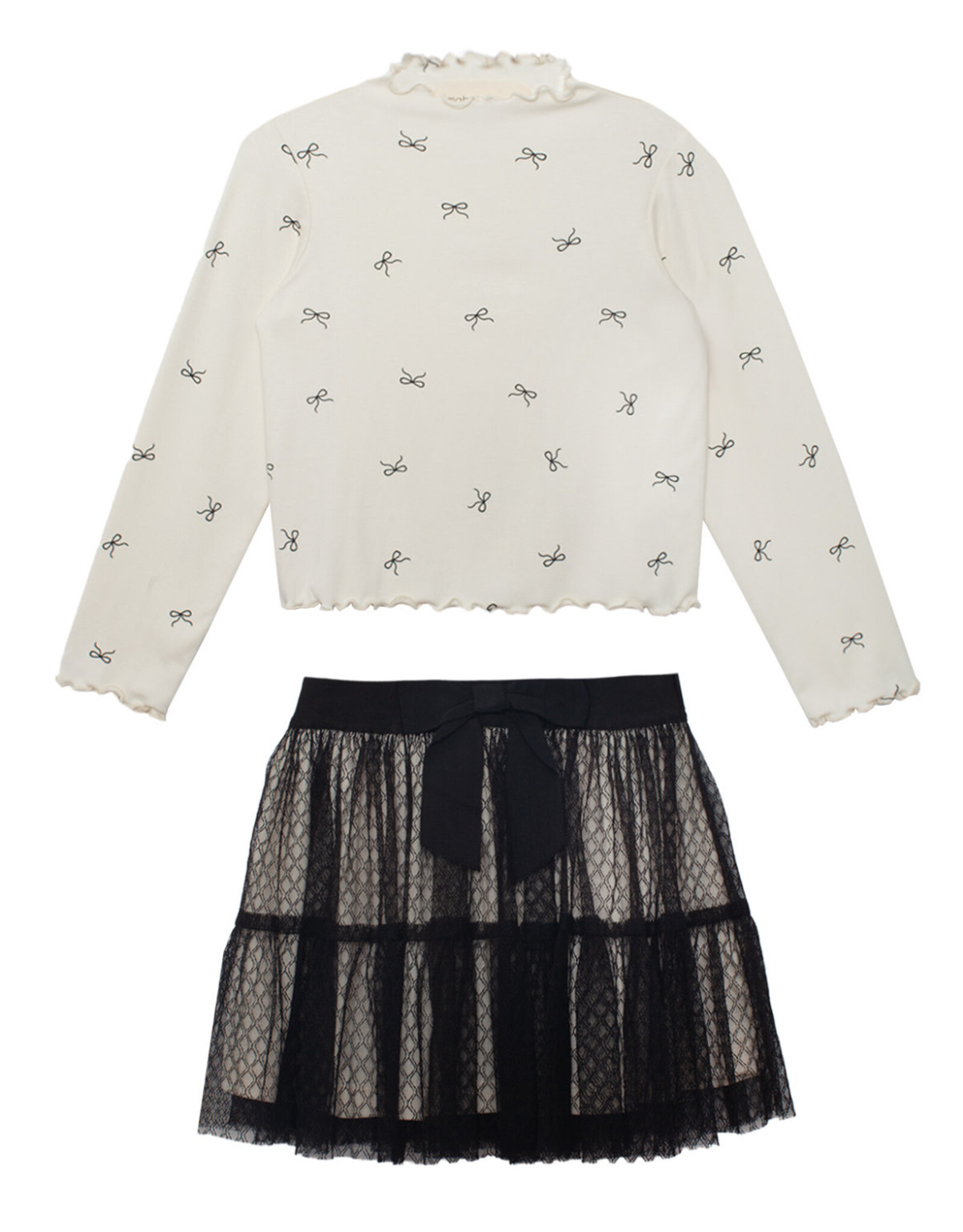 Mabel & Honey Mabel & Honey- Ivory Bow Chic 2 PC Set