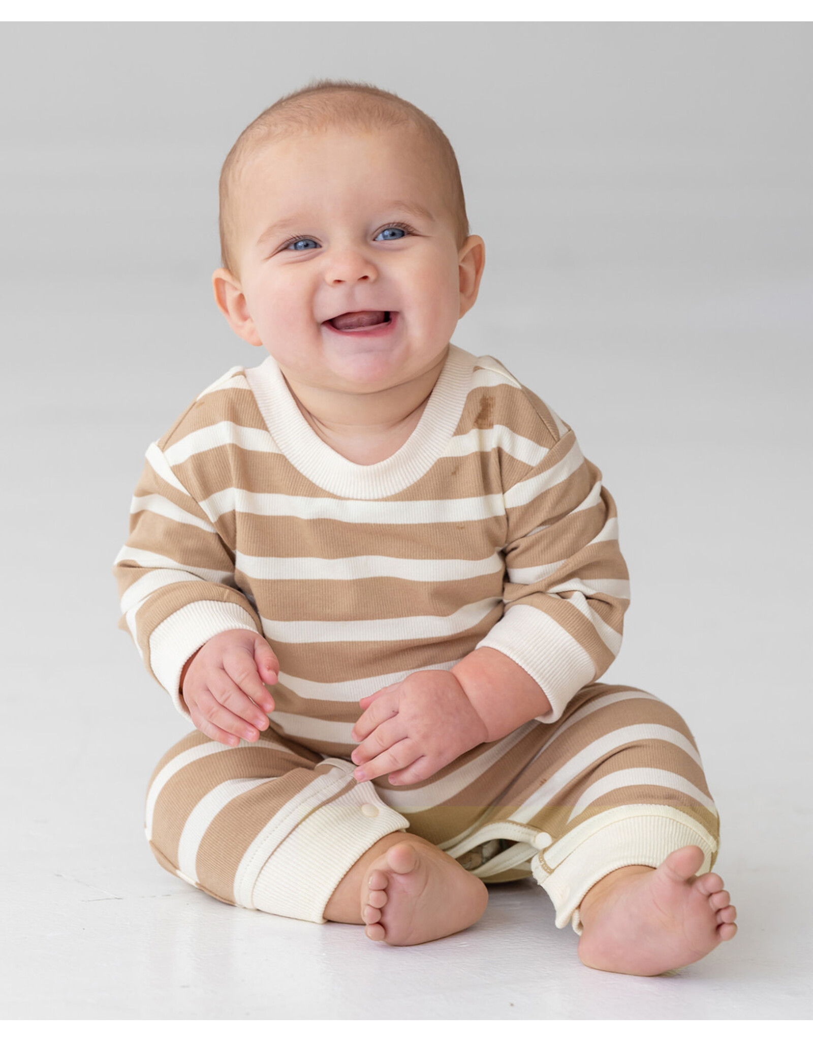 Beckett Bear Beckett & Bear - Mason Brown Stripe Romper