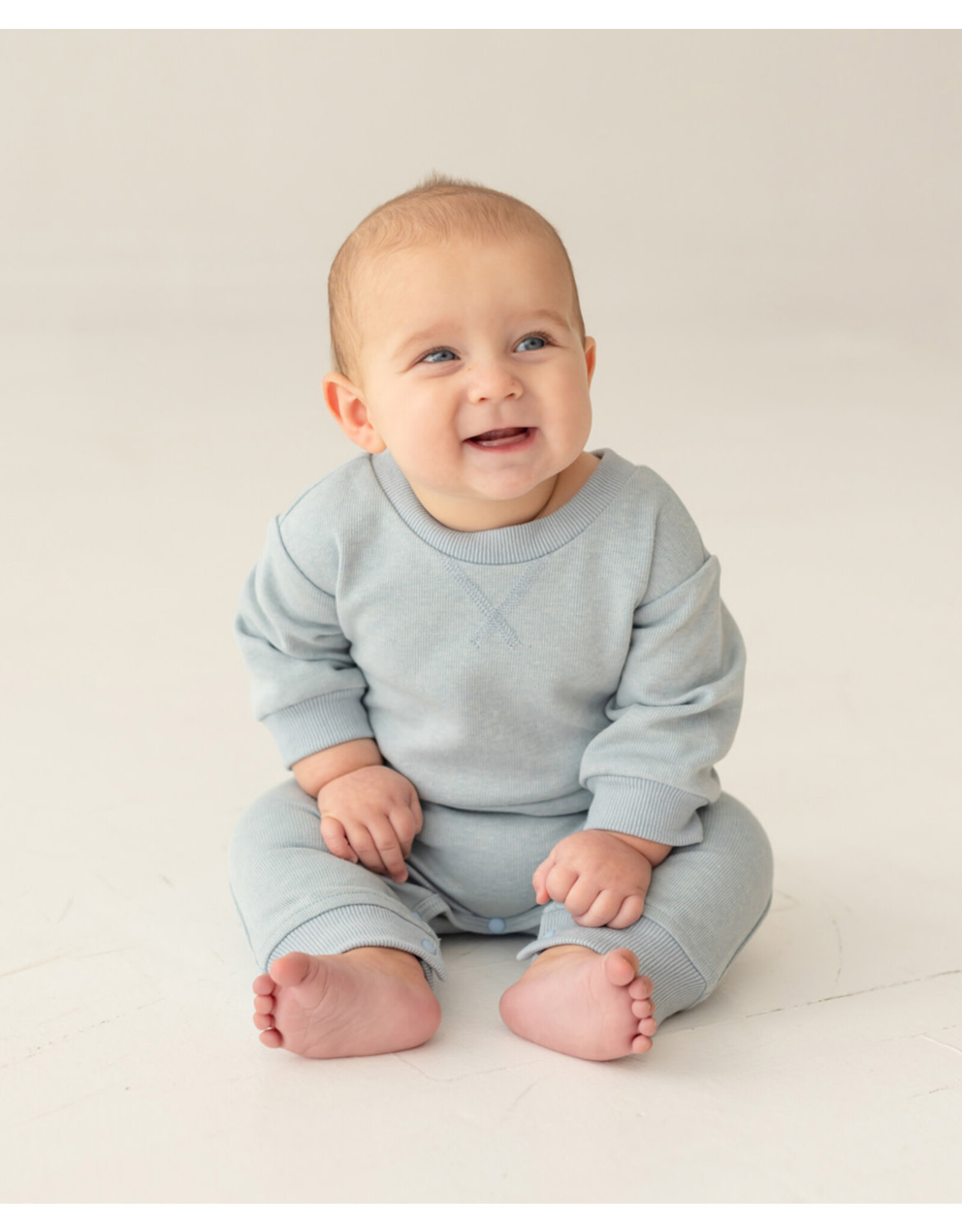 Beckett Bear Beckett & Bear - Aiden Blue Romper