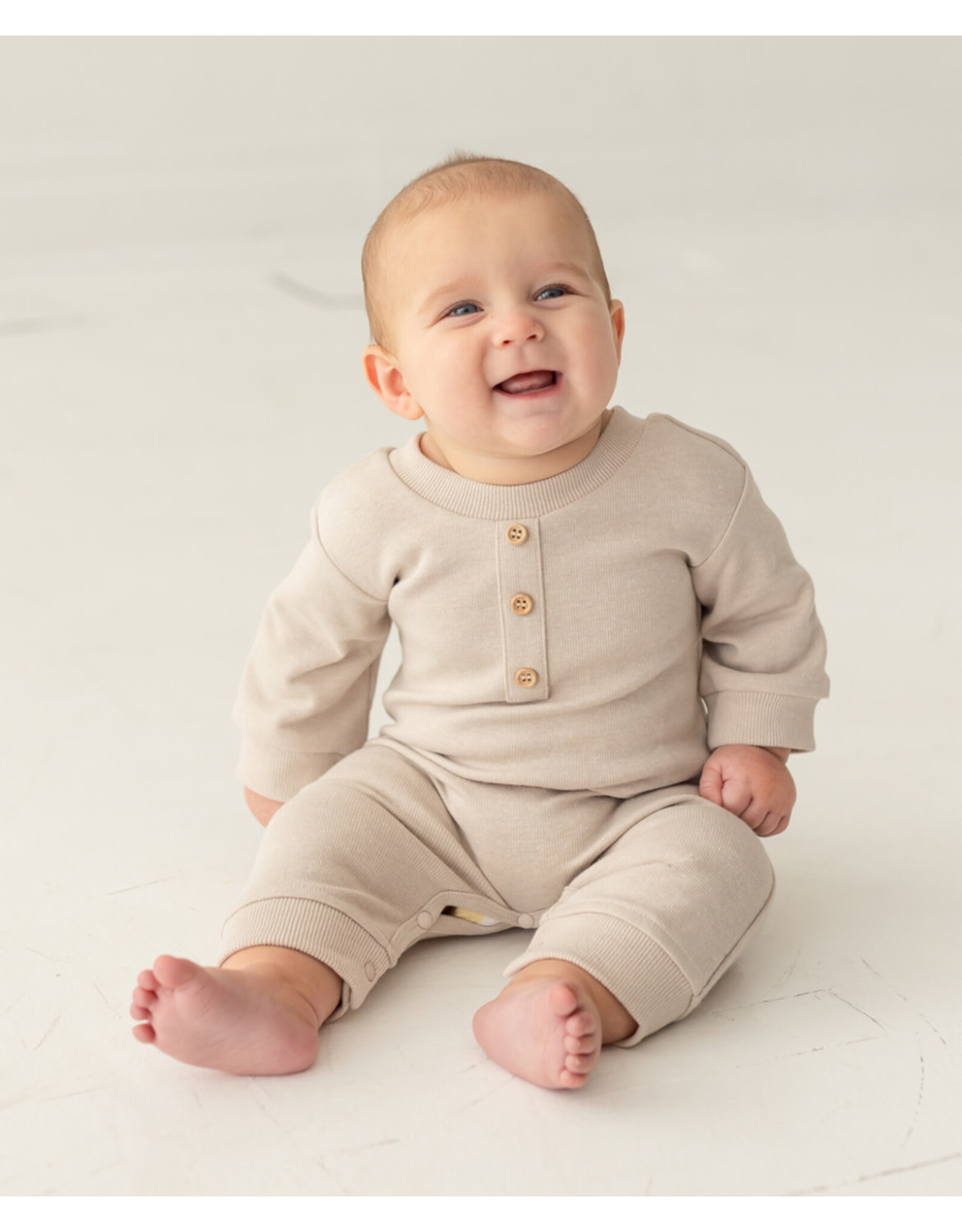 Beckett Bear Beckett & Bear - Isaac Ivory Romper