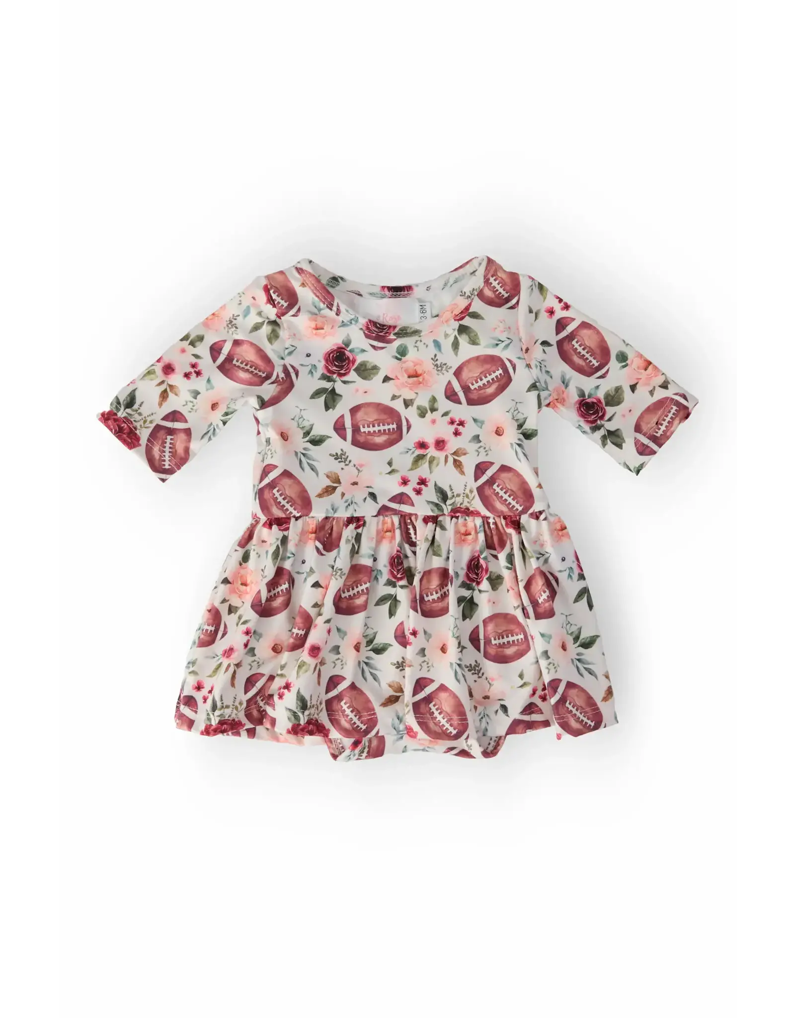 Mila & Rose Mila & Rose- Footballs & Flowers Twirl Bodysuit