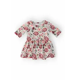 Mila & Rose Mila & Rose- Footballs & Flowers Twirl Bodysuit