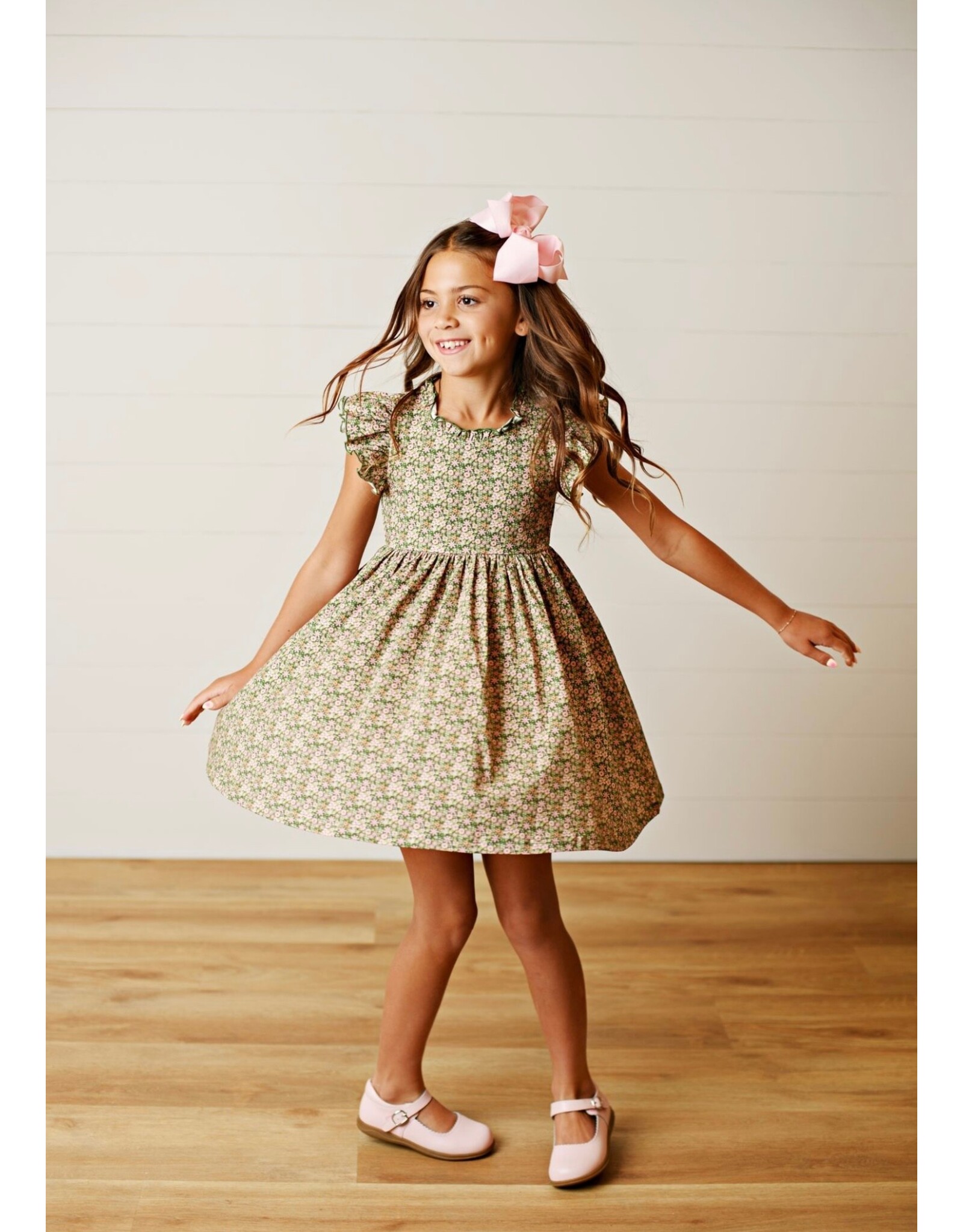 Swoon Baby Swoon Baby- Vintage Olive Flutter Dress