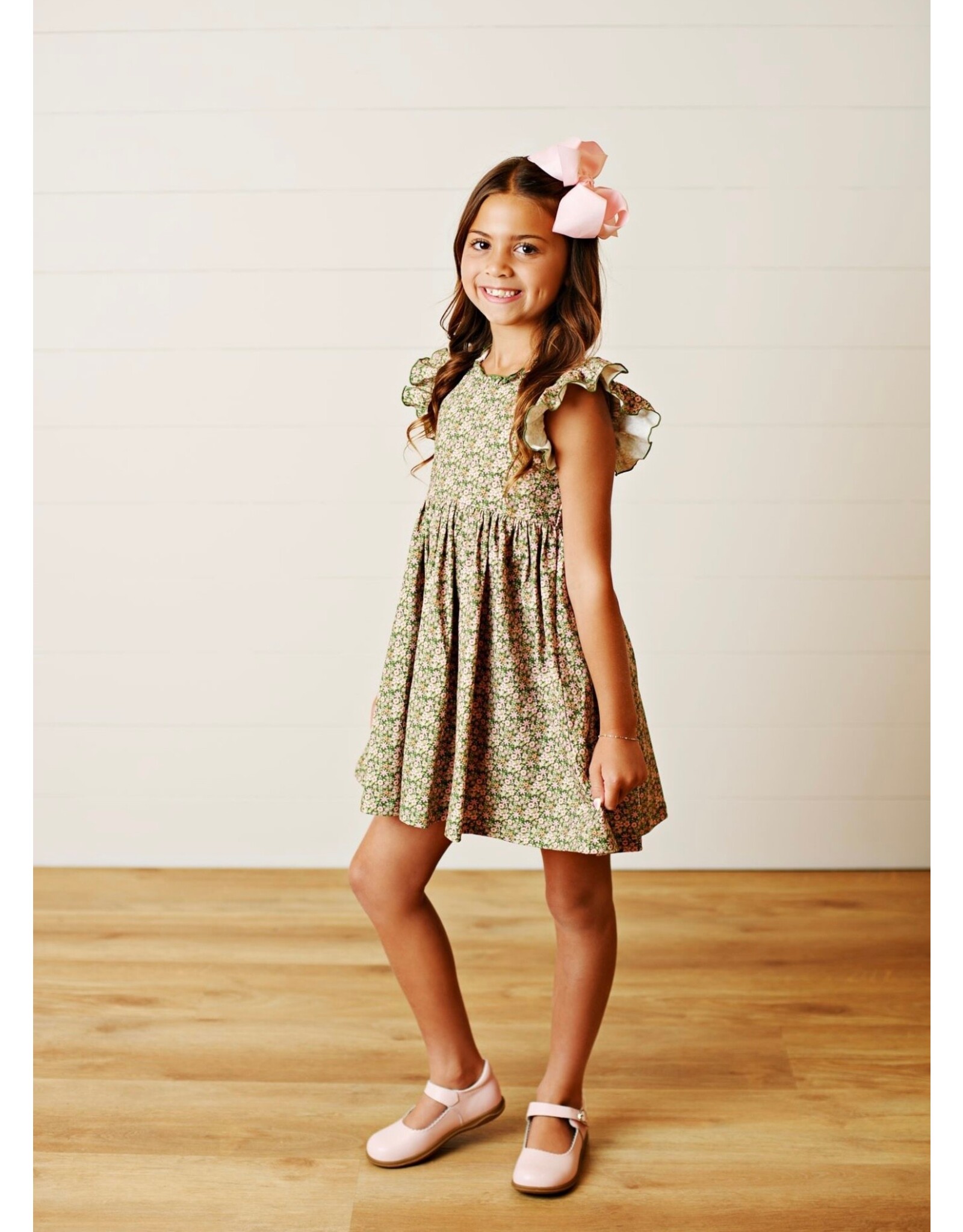 Swoon Baby Swoon Baby- Vintage Olive Flutter Dress