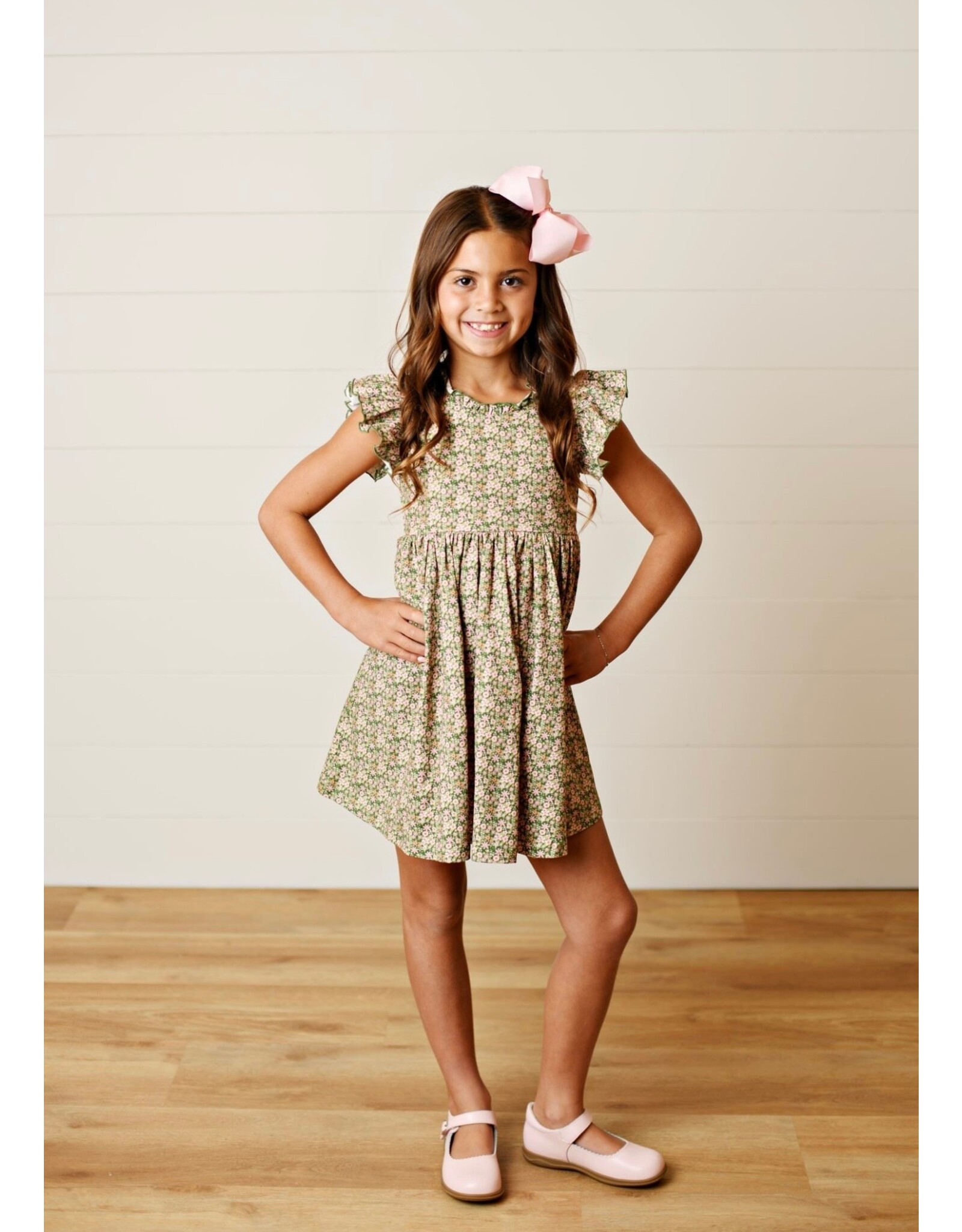 Swoon Baby Swoon Baby- Vintage Olive Flutter Dress