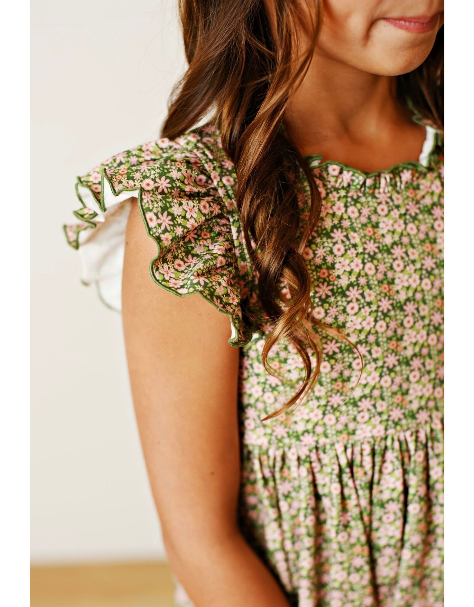 Swoon Baby Swoon Baby- Vintage Olive Flutter Dress