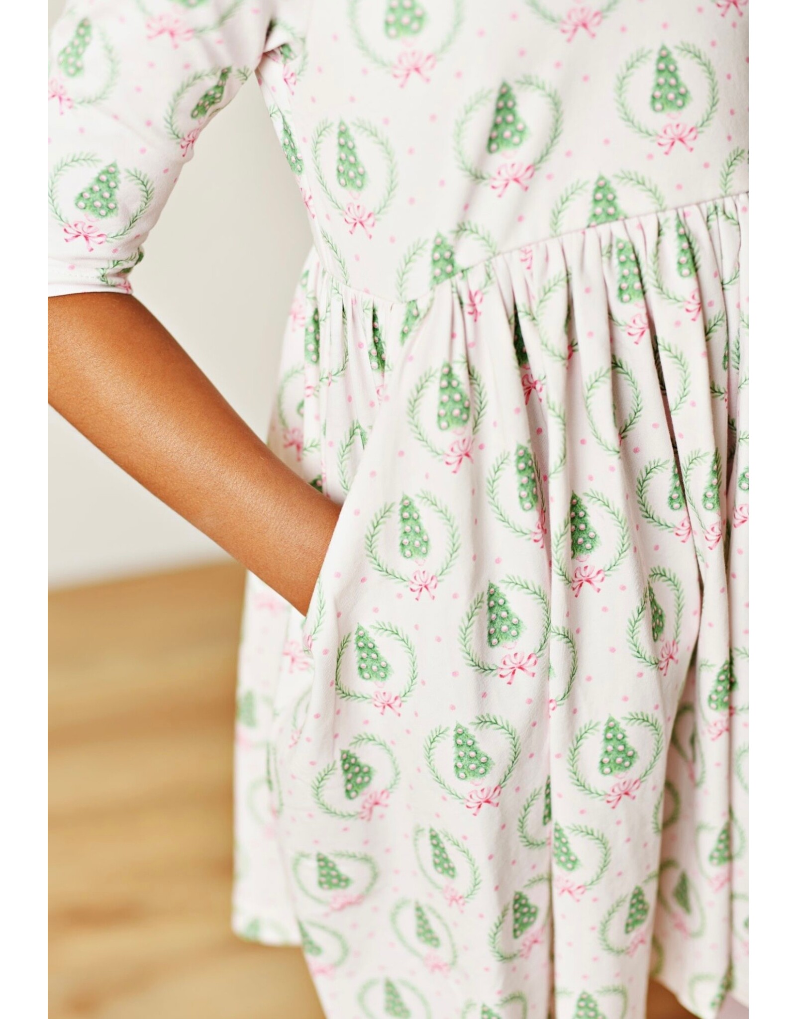 Swoon Baby Swoon Baby- Pink Christmas Proper Twirl Dress