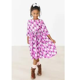 Mila & Rose Mila & Rose- Witches Boo 3/4 Sleeve Pocket Twirl Dress