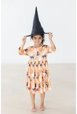 Mila & Rose Mila & Rose- Spooky Kitty 3/4 Sleeve Pocket Twirl Dress
