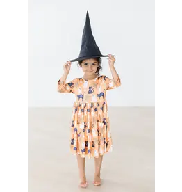 Mila & Rose Mila & Rose- Spooky Kitty 3/4 Sleeve Pocket Twirl Dress