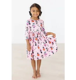 Mila & Rose Mila & Rose-  Purr-fectly Spooky 3/4 Sleeve Pocket Twirl Dress
