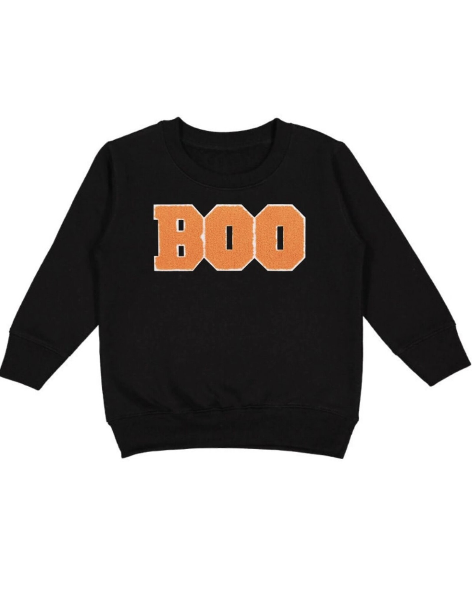 Sweet Wink- Boo Patch Halloween Black Sweatshirt