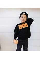 Sweet Wink- Boo Patch Halloween Black Sweatshirt