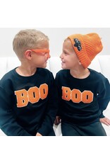 Sweet Wink- Boo Patch Halloween Black Sweatshirt