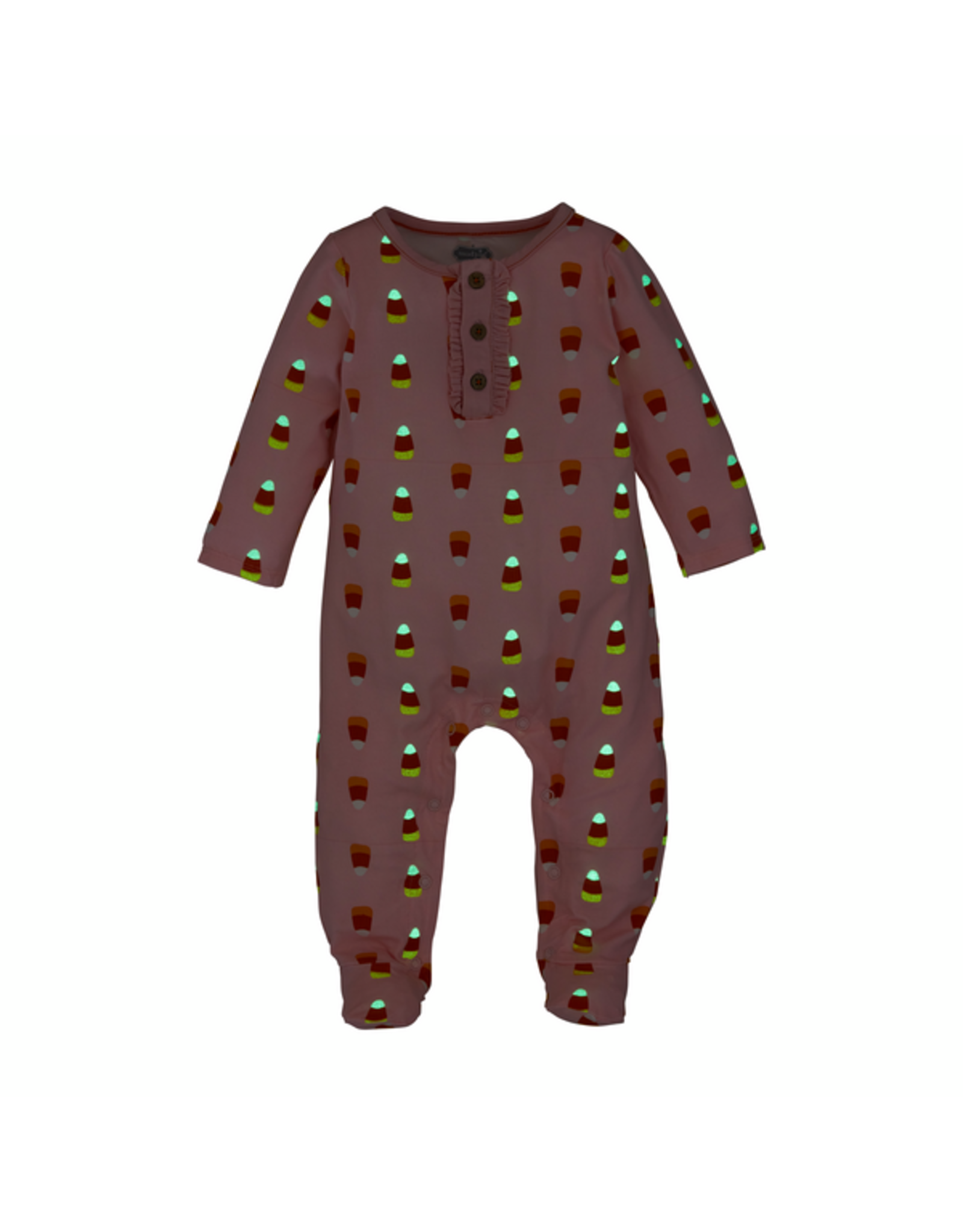 Mudpie Mud Pie- Candy Corn Glow Sleeper & Headband 0-3M