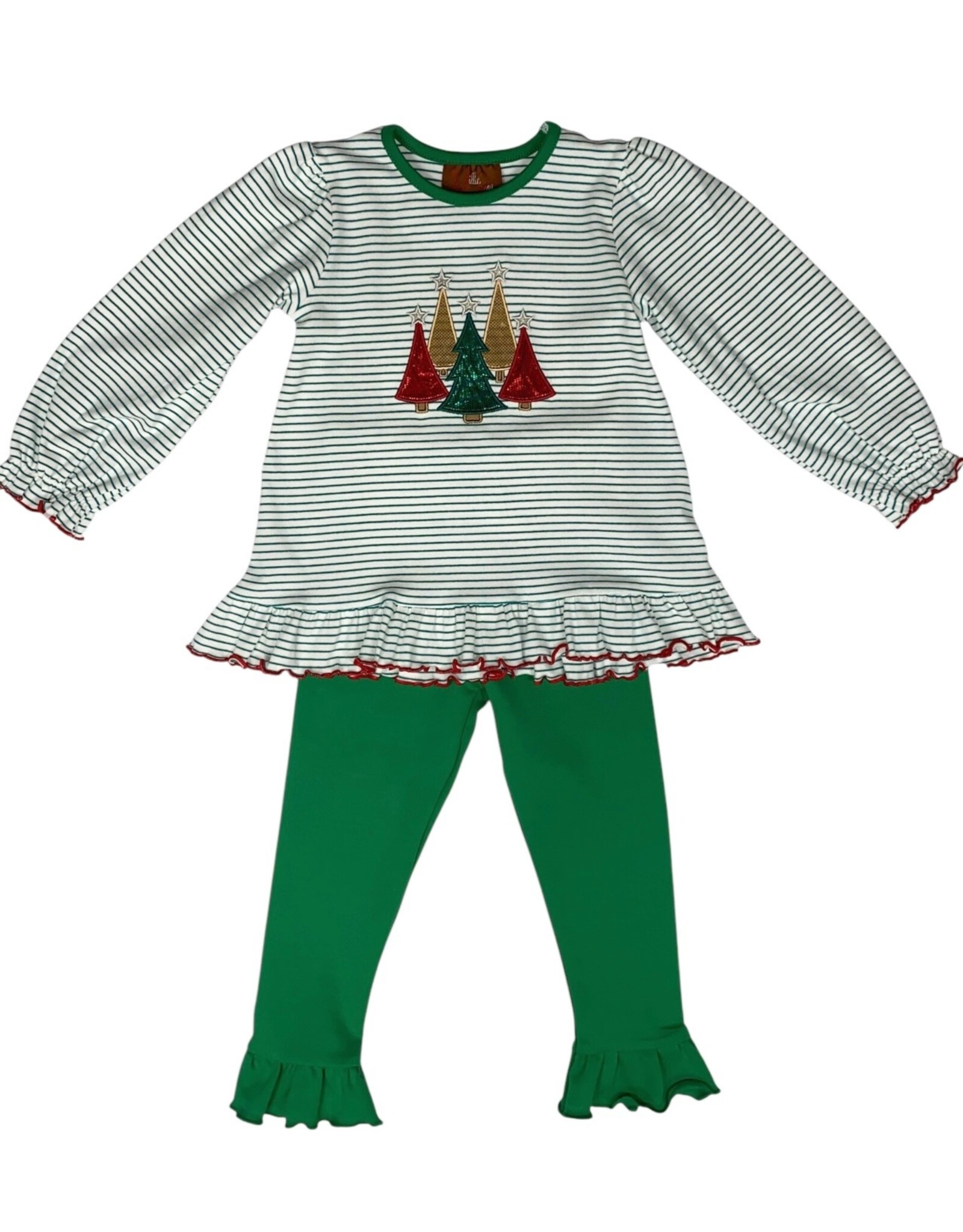 Millie Jay Millie Jay- Sparkly Trees Ruffle Pant Set