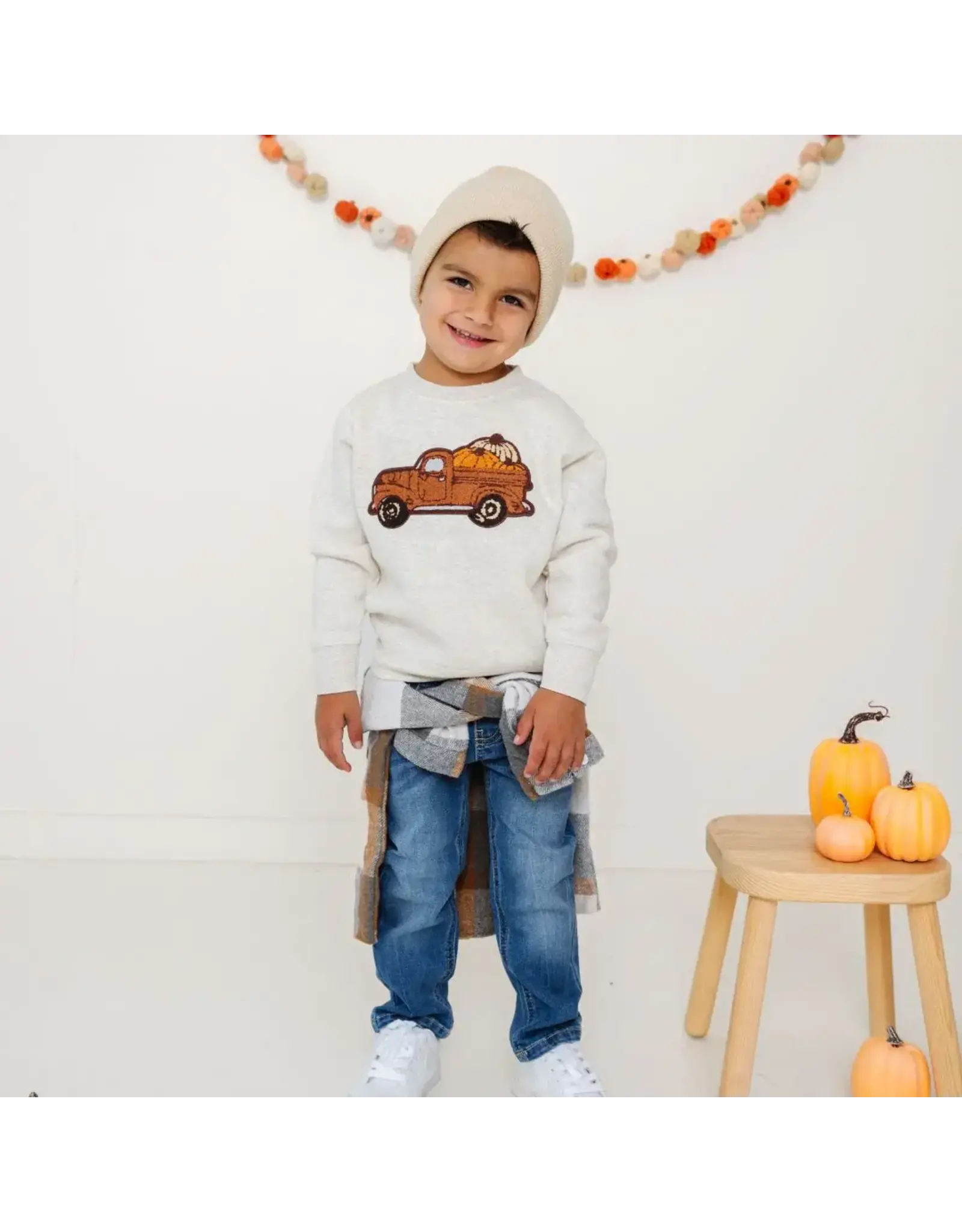Sweet Wink- Fall Truck Patch Sweatshirt
