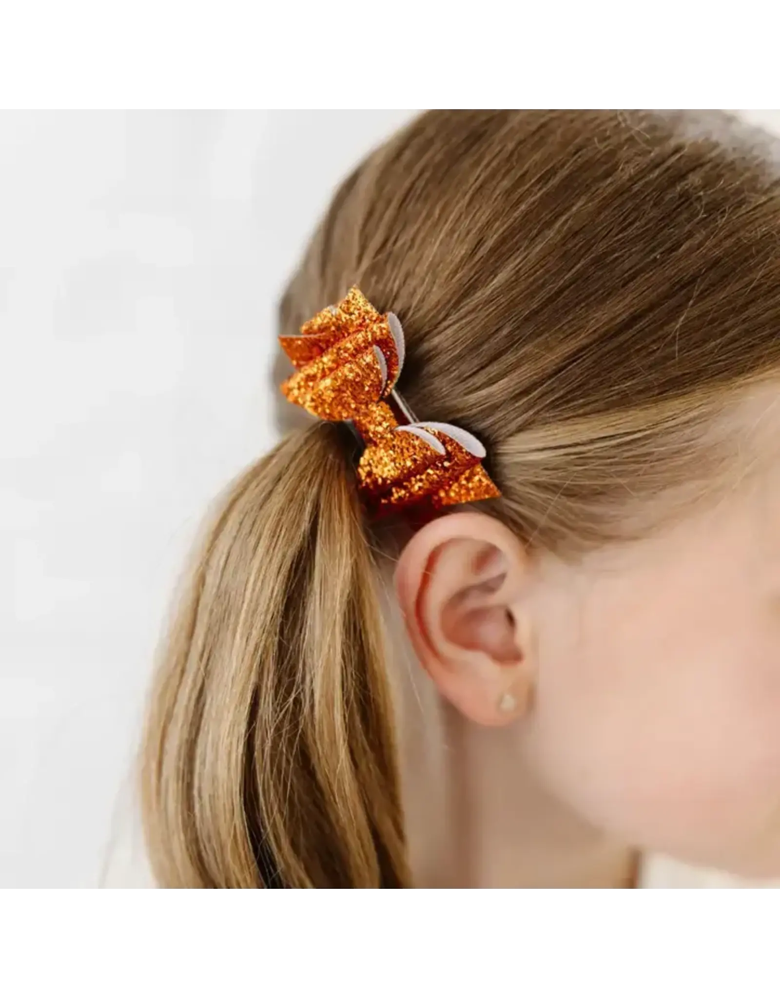 Sweet Wink- Spice Glitter Bow Clip Set