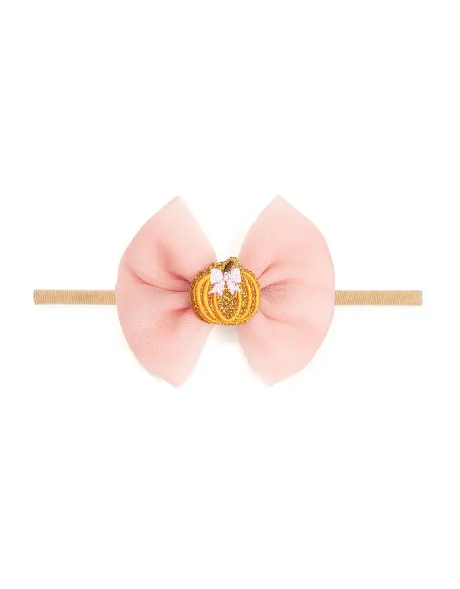 Sweet Wink- Pumpkin Tulle Bow Baby Headband