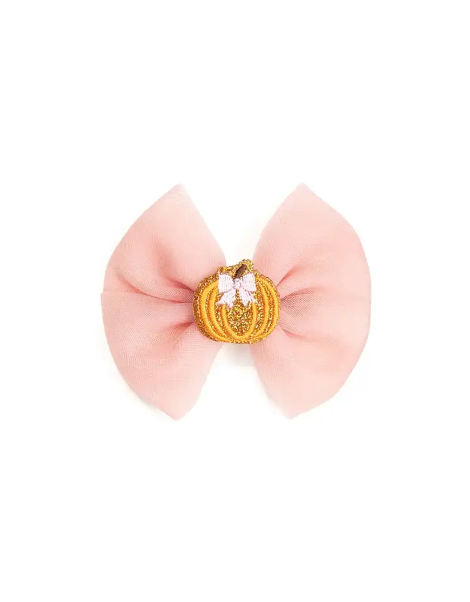 Sweet Wink- Pumpkin Tulle Bow Clip Fall