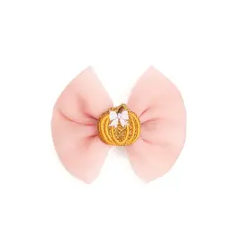 Sweet Wink- Pumpkin Tulle Bow Clip Fall