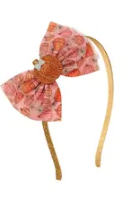 Sweet Wink- Pumpkin Daisy Blush Tulle Hard Headband