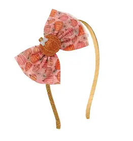 Sweet Wink- Pumpkin Daisy Blush Tulle Hard Headband