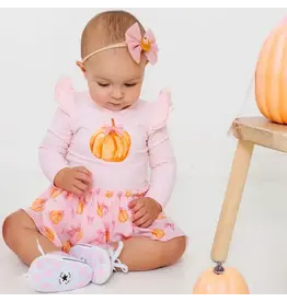 Sweet Wink- Coquette Pumpkin L/S Tutu Bodysuit
