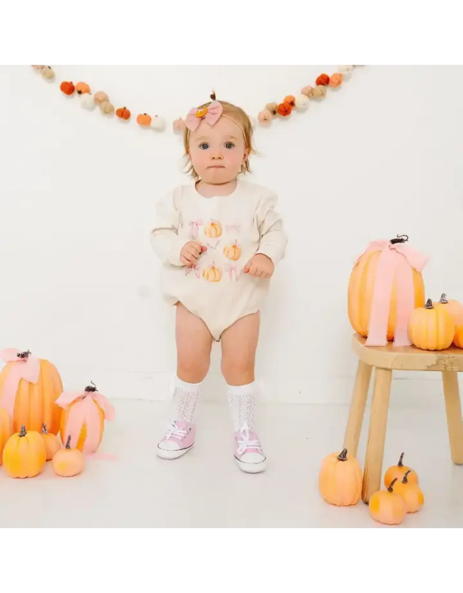 Sweet Wink- Coquette Pumpkin Romper Fall