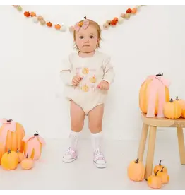 Sweet Wink- Coquette Pumpkin Romper Fall