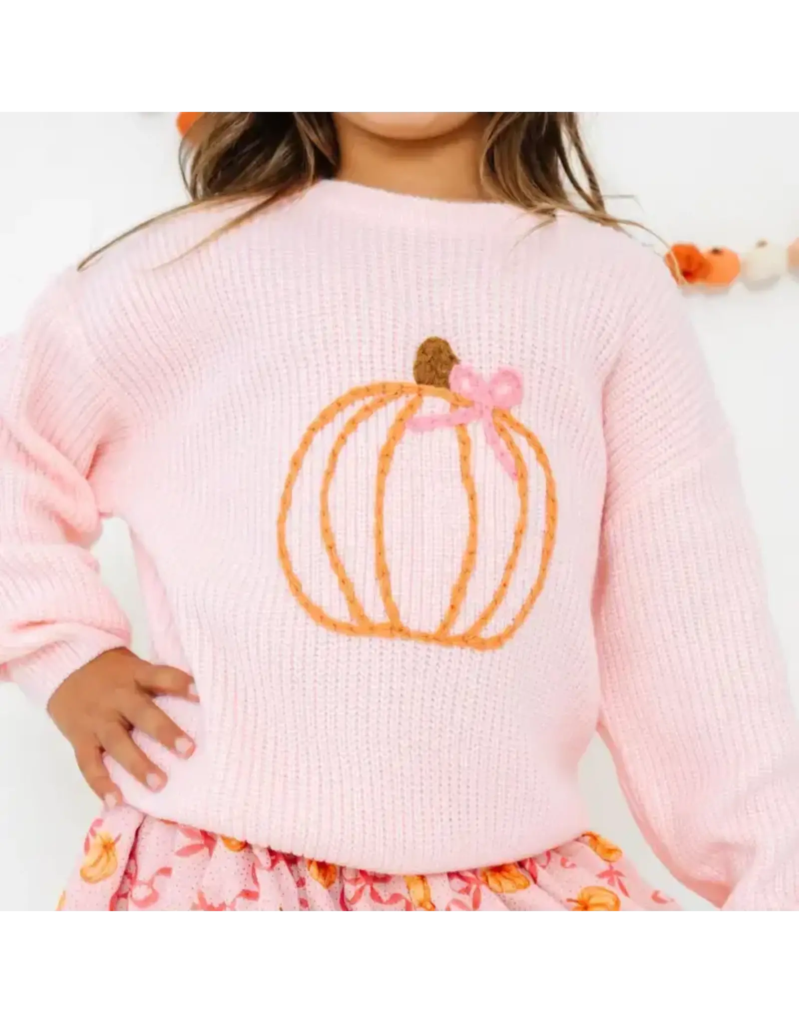 Sweet Wink- Coquette Pumpkin Knit Sweater