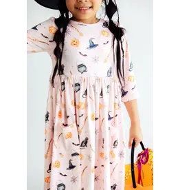 Mila & Rose Mila & Rose- Hey Boo 3/4 Sleeve Pocket Twirl Dress