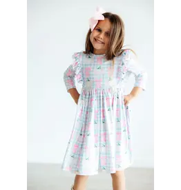 Mila & Rose Mila & Rose- Pumpkin Picnic 3/4 Sleeve Ruffle Twirl Dress