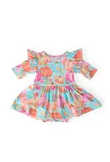 Mila & Rose Mila & Rose- Preppy Pumpkin 3/4 Sleeve Twirl Dress Bodysuit