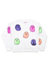 Iscream Iscream- Boo Crew White Sparkle Sweatshirt