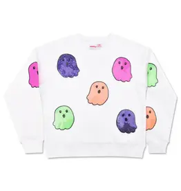 Iscream Iscream- Boo Crew White Sparkle Sweatshirt