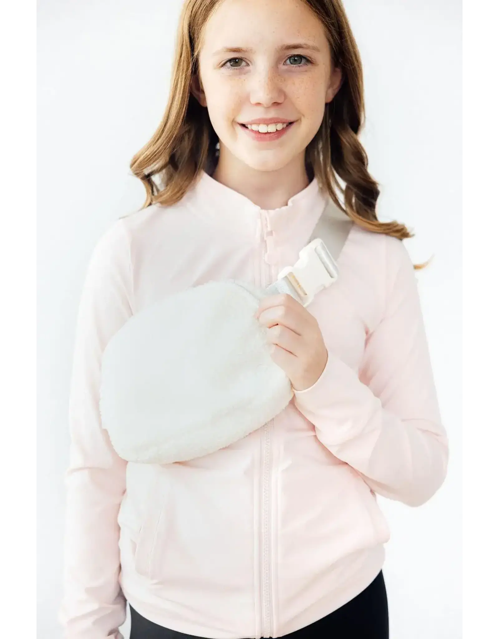 Mila & Rose Mila & Rose- Off White Fleece Belt Bag
