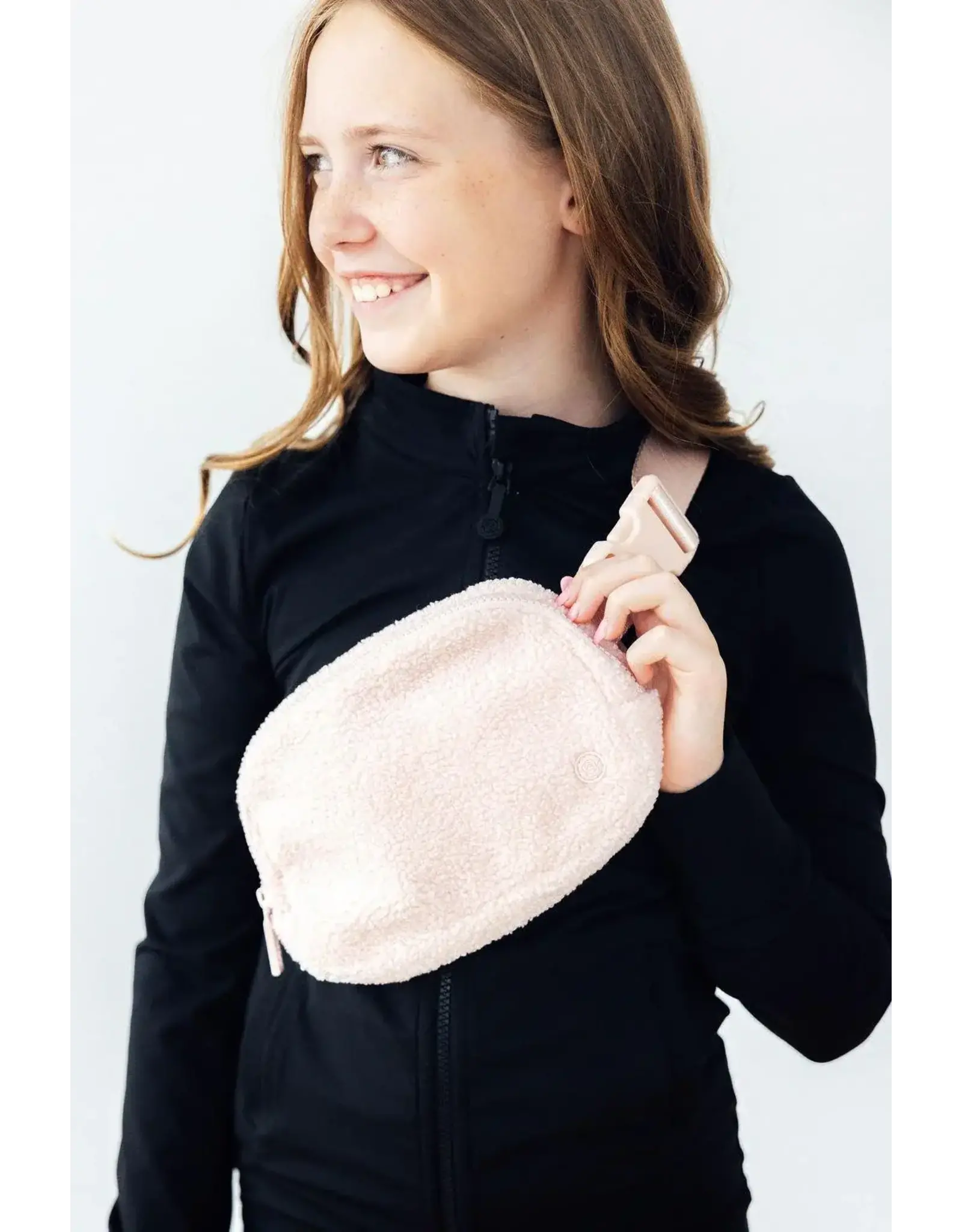 Mila & Rose Mila & Rose- Light Pink Fleece Belt Bag