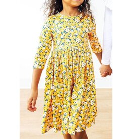 Mila & Rose Mila & Rose- Fall Floral 3/4 Sleeve Pocket Twirl Dress