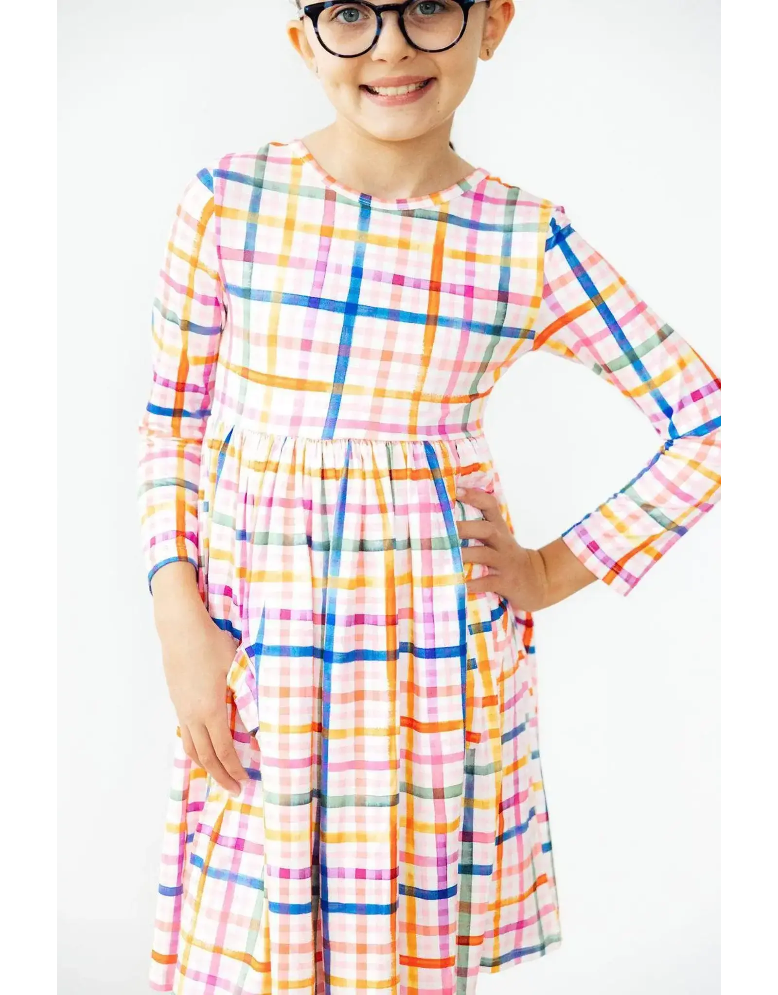 Mila & Rose Mila & Rose- Plaid About You L/S Pocket Twirl Dress
