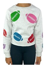 Paper Flowers- Rhinestone Footballs Sweatshirt