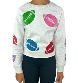 Paper Flowers- Rhinestone Footballs Sweatshirt
