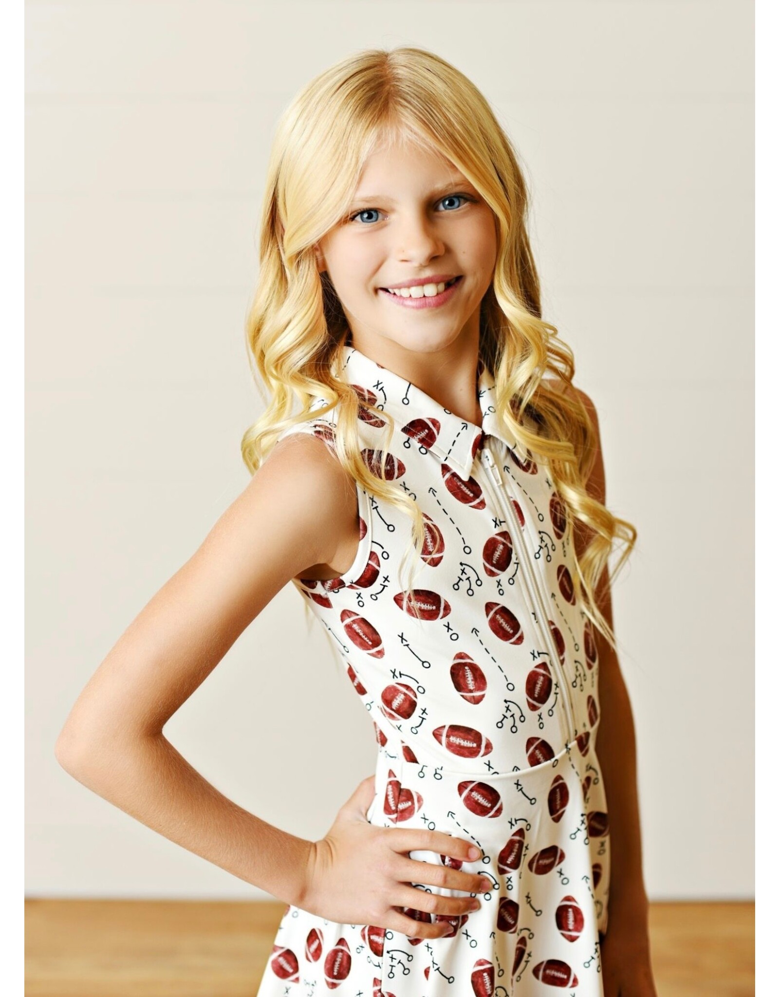 Swoon Baby Swoon Baby- White Football Collar Tennis Dress