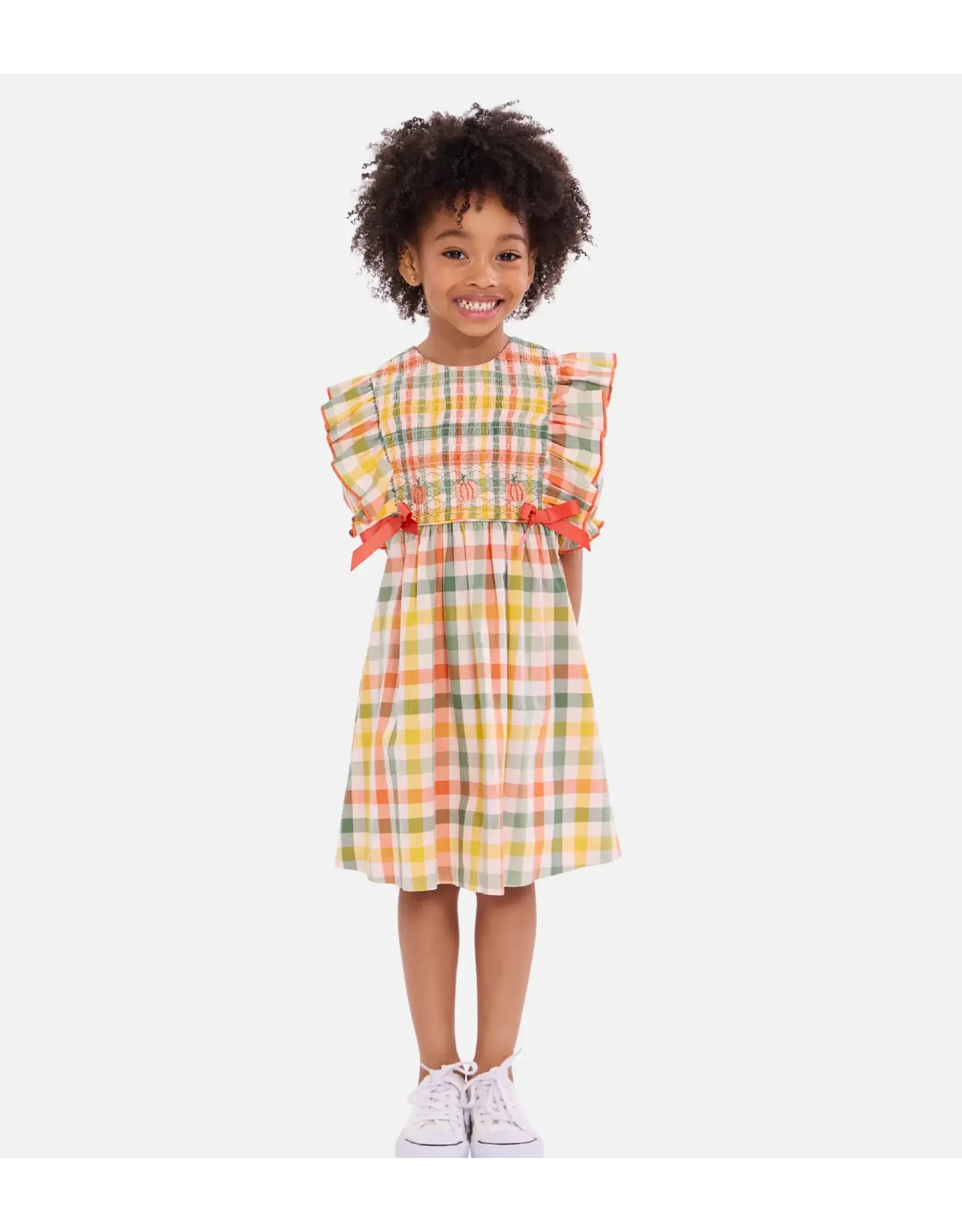 Bonnie  Jean Bonnie Jean- Harvest Smocked Plaid Dress