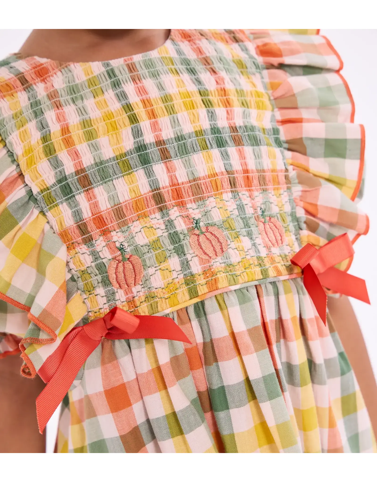 Bonnie  Jean Bonnie Jean- Harvest Smocked Plaid Dress