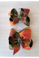 Beyond Creations Beyond Creations- Fall Tie Dye Layered Bow: Moss