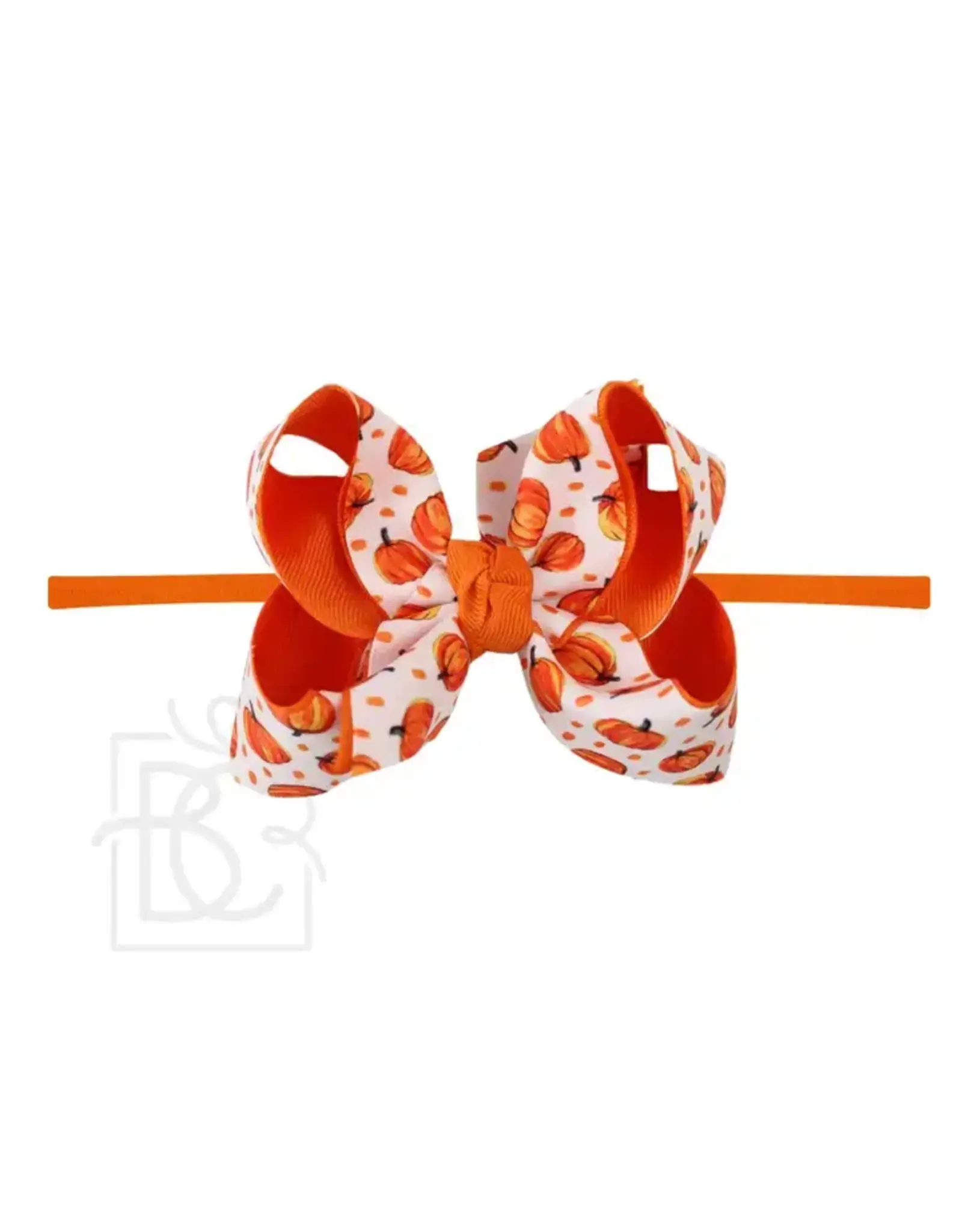 Beyond Creations Beyond Creations- 4.5" Orange Pumpkin Layered Knot Bow on 1/4 HB