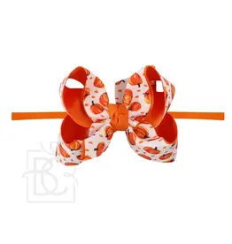 Beyond Creations Beyond Creations- 4.5" Orange Pumpkin Layered Knot Bow on 1/4 HB