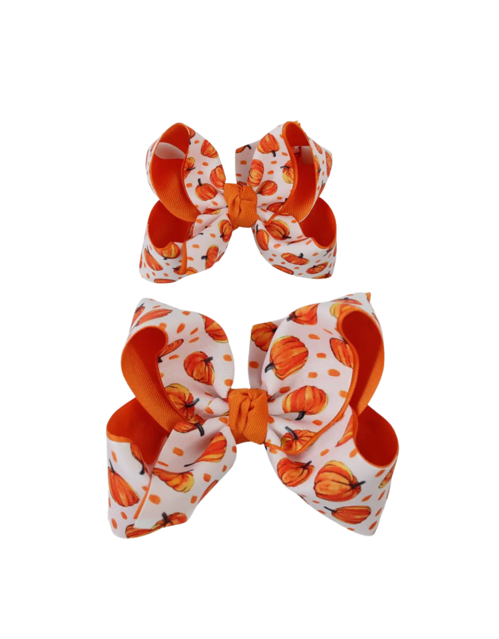 Beyond Creations Beyond Creations- Orange Pumpkin Layered Knot Bow